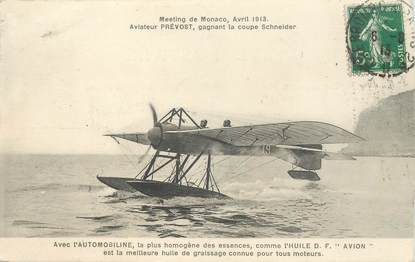 CPA AVIATION "Meeting de Monaco 1913, aviateur Prévost" / HYDRAVION