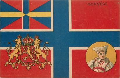 CPA NORVÈGE / DRAPEAU