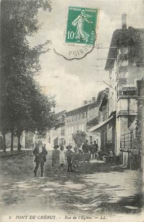 / CPA FRANCE 38 "Pont de Chéruy, rue de l'église"