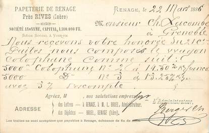 / CPA FRANCE 38 "Renage, Papeterie" / CARTE PUBLICITAIRE