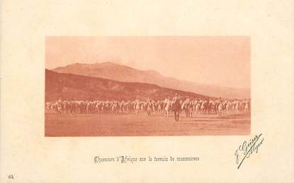 CPA ALGERIE / Ed. GEISER "Chasseurs d'Afrique sur le terrain de manoeuvres"