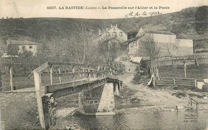 .CPA FRANCE 48 "La Bastide, la Passerelle sur l'Allier et la Poste"