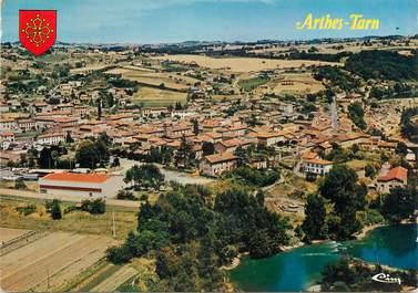 / CPSM FRANCE 81 "Arthes, vue aérienne du village"