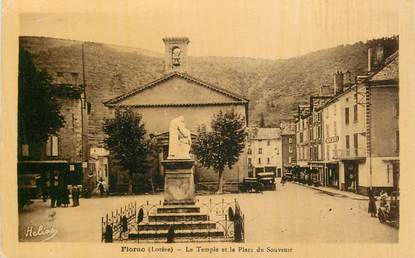 .CPA FRANCE  48 " Florac, le Temple et la Place du Souvenir"