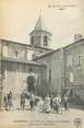 48 Lozere .CPA FRANCE  48 " Langogne, La Place de l'Eglise et le Clocher"