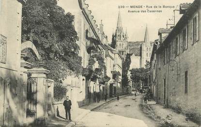.CPA FRANCE  48 "Mende,  Rue de la Banque, avenue des Casernes"