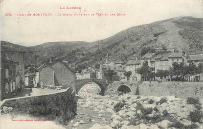 .CPA FRANCE  48 "Le Pont de Montvert, Le grand pont sur le Tarn et les quais"