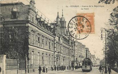 CPA FRANCE 68 "Colmar, avenue de la République, la Poste" / TRAMWAY