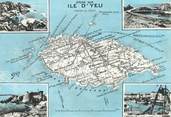 85 Vendee CPSM FRANCE 85 "Ile d'Yeu" / CARTE GEOGRAPHIQUE