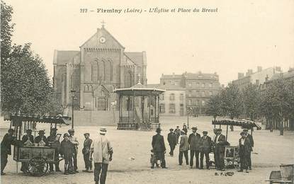 .CPA FRANCE 42 '"Firminy, l'Eglise et Place du Breuil"