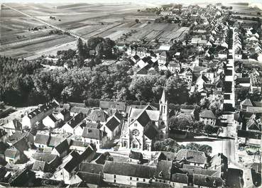 / CPSM FRANCE 89 "Aillant sur Tholon, vue aérienne sur la rue de la Mothe"