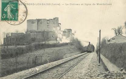 .CPA FRANCE 42 "Montrond les Bains, le Château et Ligne de Monbrison"