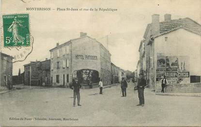 .CPA FRANCE 42 "Montbrison, Place St Jean et Rue de la République"