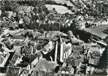 / CPSM FRANCE 89 "Mezilles, vue aérienne sur la place de l'église"