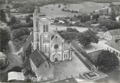 / CPSM FRANCE 89 "Pourrain, vue aérienne de l'église "