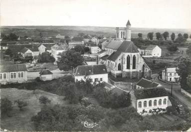 / CPSM FRANCE 89 "Pourrain, vue aérienne de  l'église"