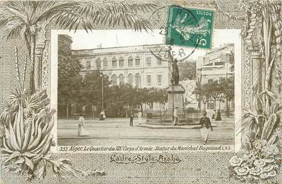 CPA ALGERIE "Alger, le quartier du XIX è Corps d'Armée, Statue du Mal Bugeaud" / AQUA PHOTO