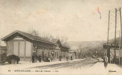 .CPA  FRANCE 42 "Rive de Gier, Gare de Gouzon"/ GARE