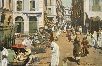 CPA ALGERIE "Alger, Place Randon, rue Marengo" / AQUA PHOTO