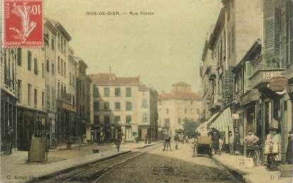 .CPA  FRANCE 42 "Rive de Gier, rue Feloin"