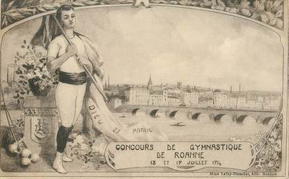 .CPA  FRANCE 42 "Roanne,  Concours de gymnastique de Roanne 18 et 19 juillet 1914"