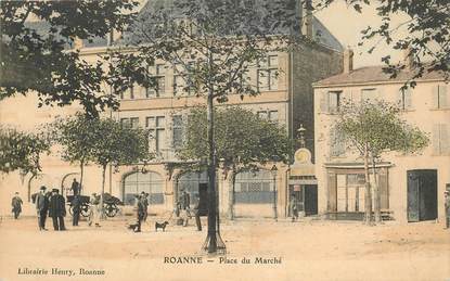 .CPA  FRANCE 42 "Roanne,  Place du Marché"