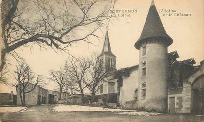 .CPA  FRANCE 42 " Souternon, l'Eglise et le Château"