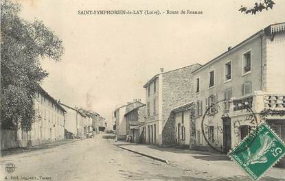 .CPA  FRANCE 42 " Saint Symphorien de Lay, Route de Roanne"