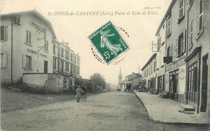 .CPA  FRANCE 42 " Saint Denis de Cabanne, Postes et Ecole des filles"