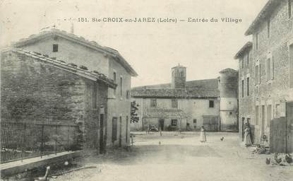 .CPA  FRANCE 42 " Sainte Croix en Jarez, Entrée du Village"
