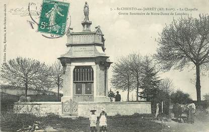 .CPA  FRANCE 42 " Saint Christo en Jarrêt, La chapelle, grotte sanctuaire de Notre Dame de Lourdes"