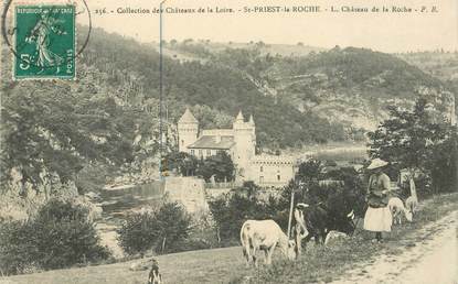 .CPA  FRANCE 42 " Saint Priest la Roche, Le château de la Roche"