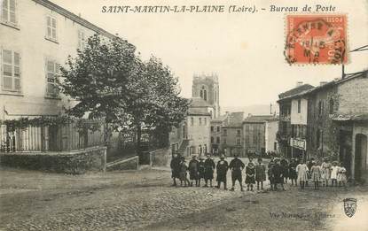 .CPA  FRANCE 42 " Saint Martin la Plaine, Bureau de Poste "