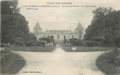 CPA FRANCE 33 "Lussac de Libourne, Chateau de Terrien, un coin du Parc"