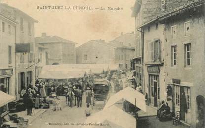 .CPA  FRANCE 42 " St Just la Pendue, Le marché"