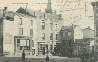 .CPA FRANCE 42 "St Just en Chevalet, Place" de Rochetaillée"