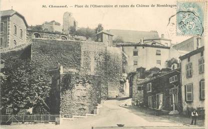 .CPA FRANCE 42 "St Chamond, Place de l'Observatoire et ruines du château de Mondragon"