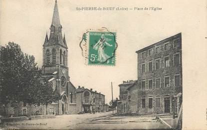 .CPA FRANCE 42 "St Pierre de Boeuf, Place de l'église"