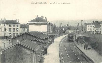 .CPA  FRANCE 42 "St Etienne, La Gare de la Terrasse"/ TRAIN