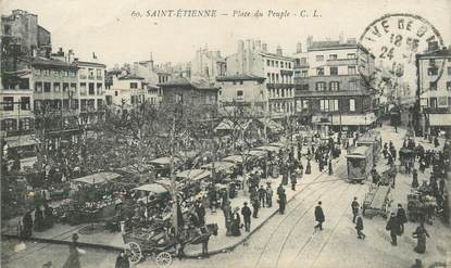 .CPA  FRANCE 42 "St Etienne,  Place du Peuple"