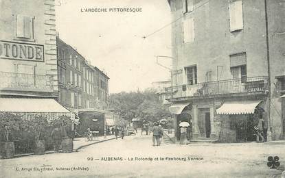 .CPA  FRANCE 07 "AUBENAS, La Rotonde et le Faubourg Vernon"