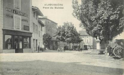 .CPA  FRANCE 07 "Alboussières, Place du Marché"