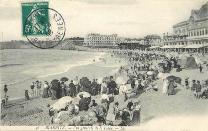 CPA FRANCE 64 "Biarritz, vue générale de la Plage"