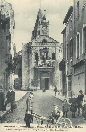 .CPA  FRANCE 07 "Bourg St Andéol, Place de l'église"