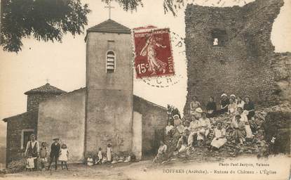 .CPA  FRANCE 07 "Boffres, Ruines du château, l'église"