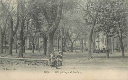 .CPA FRANCE 07 "Jaujac, Place publique et fontaine"