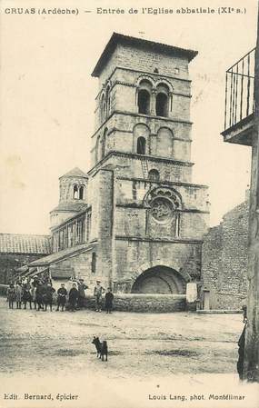 .CPA FRANCE 07 "Cruas, Entrée de l"église abbatiale"