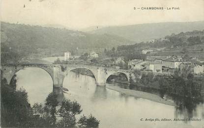 .CPA FRANCE 07 "Chambonas, Le pont"