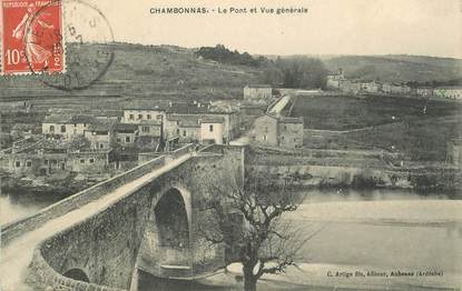 .CPA FRANCE 07 "Chambonas, Le pont et vue générale"
