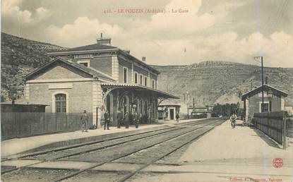 .CPA  FRANCE 07 " Le Pouzin, La gare"